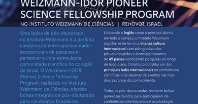Instituto Weizmann oferece bolsa de pós-doutorado Instituto Weizmann oferece bolsa de pós-doutorado
